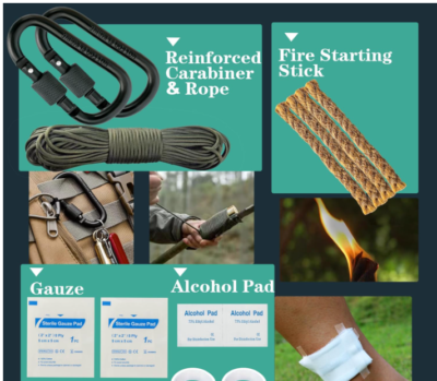 Survival Kits 37 in 1, Gifts for Men, Emergency Survival Gear and Equipment, Camping Hiking Outdoor Adventure Cool Gadgets - Image 5
